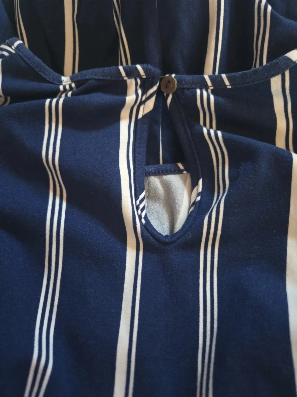 Love Madden Girls Navy Blue White Vertical Striped Romper Jumpsuit - Size 10